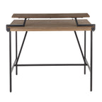 Gia Counter Table - Black Metal, Brown Bamboo