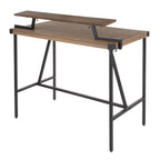 Gia Counter Table - Black Metal, Brown Bamboo