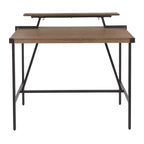 Gia Counter Table - Black Metal, Brown Bamboo