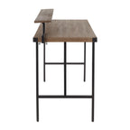 Gia Counter Table - Black Metal, Brown Bamboo
