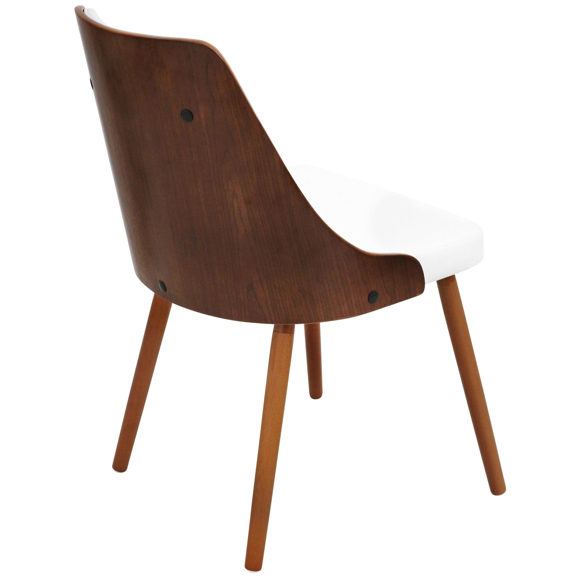 Gianna Chair - Walnut Wood , White PU