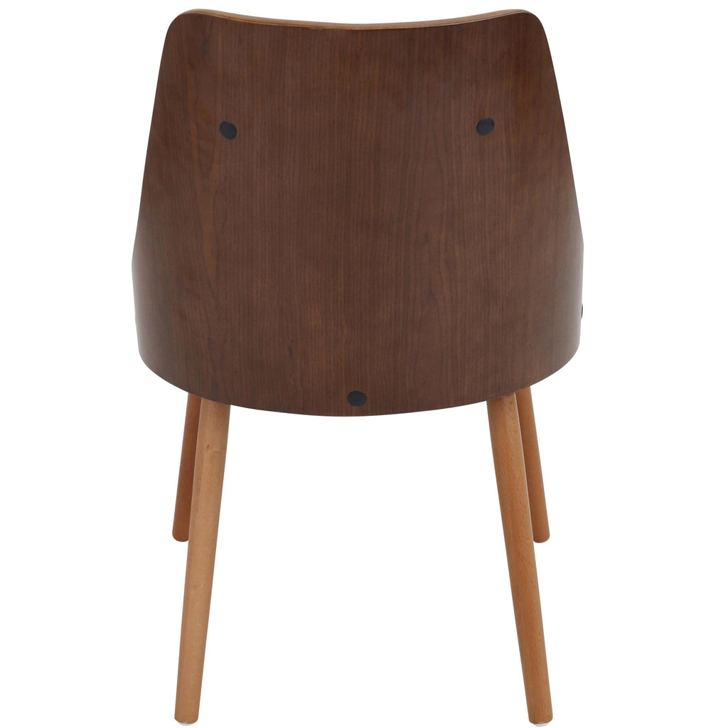 Gianna Chair - Walnut Wood , White PU