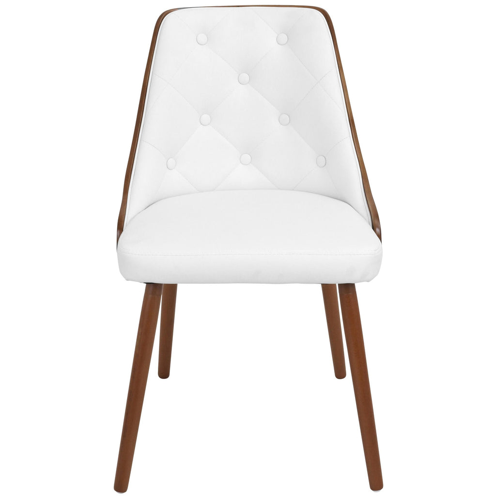 Gianna Chair - Walnut Wood , White PU