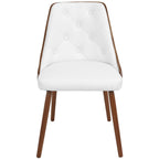 Gianna Chair - Walnut Wood , White PU
