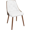 Gianna Chair - Walnut Wood , White PU