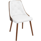 Gianna Chair - Walnut Wood , White PU