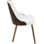 Gianna Chair - Walnut Wood , White PU