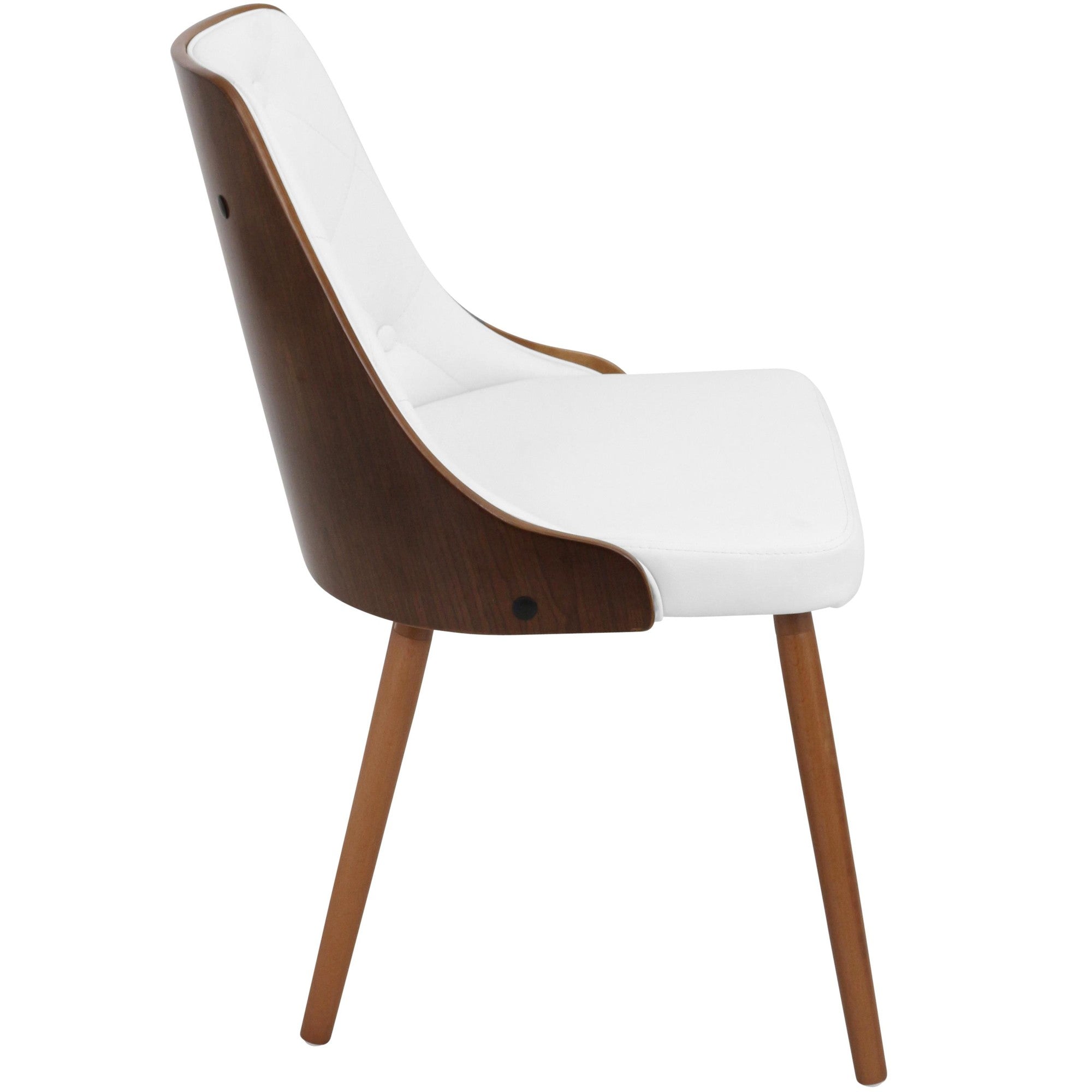 Gianna Chair - Walnut Wood , White PU