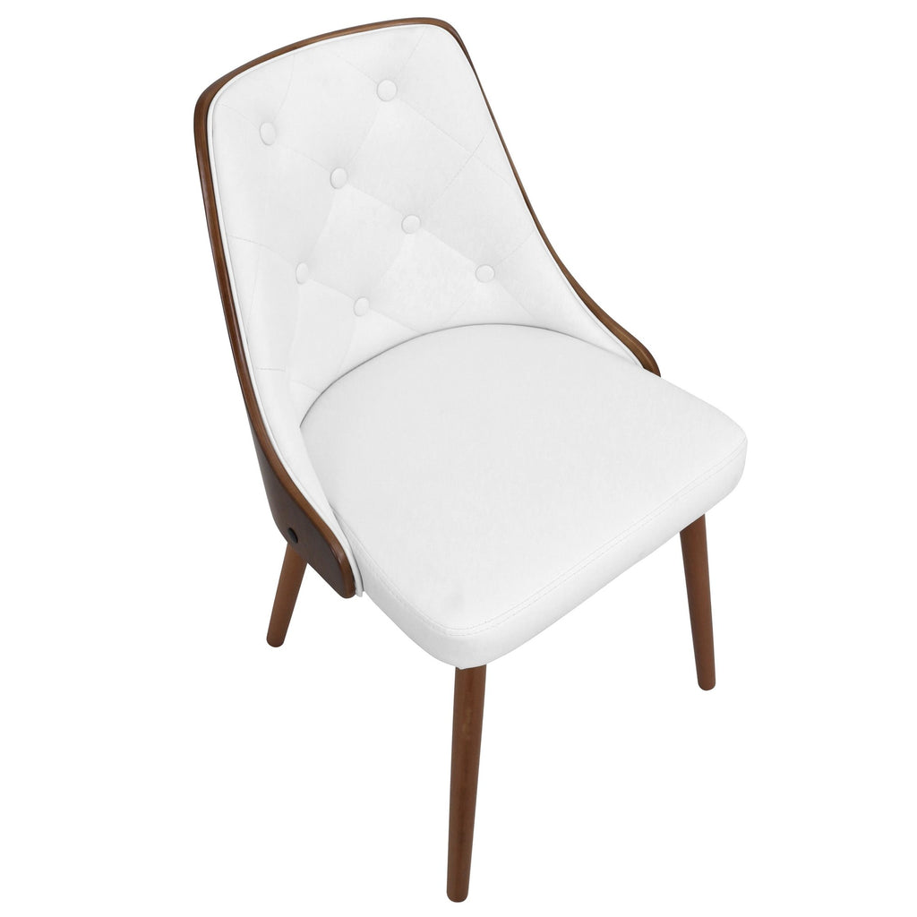 Gianna Chair - Walnut Wood , White PU