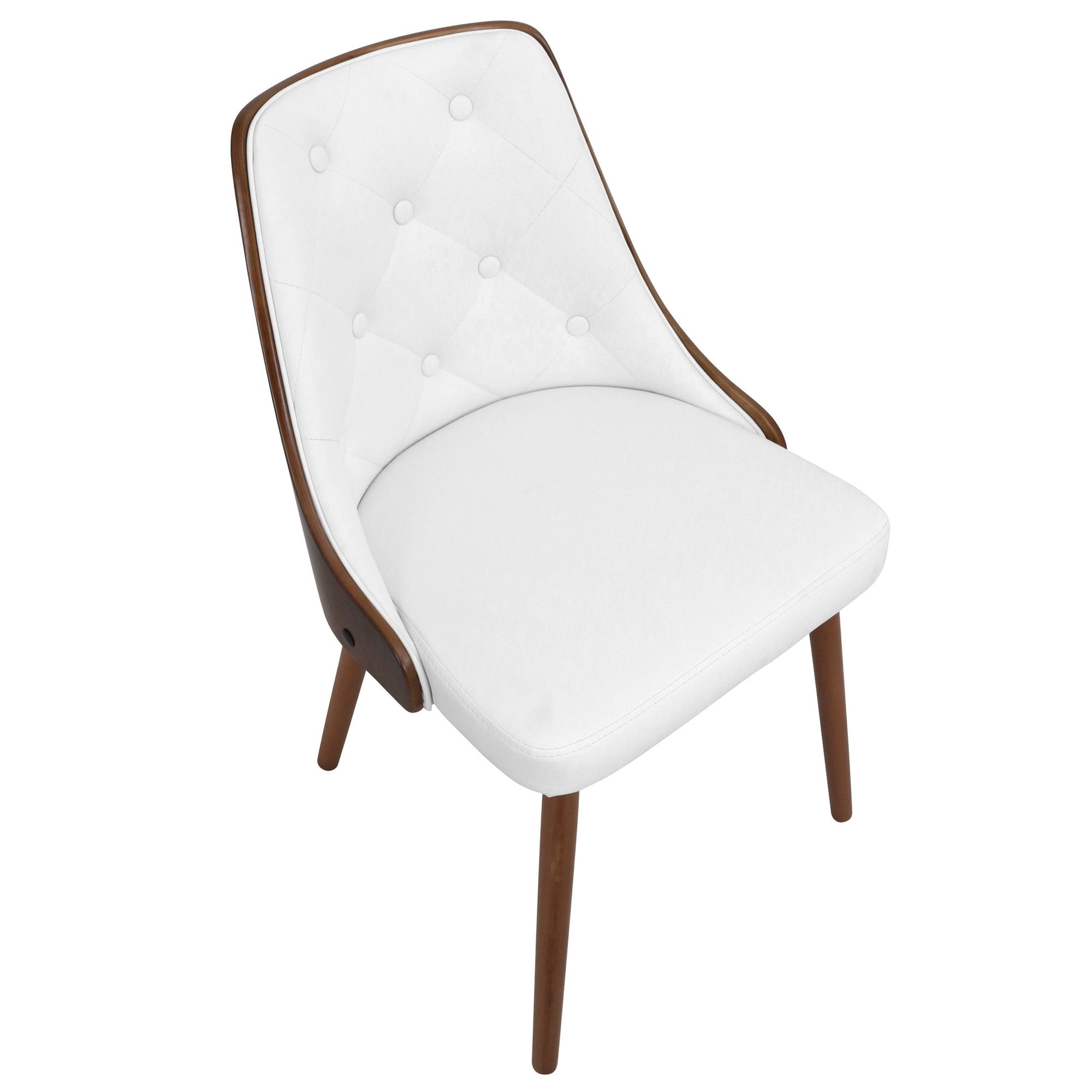 Gianna Chair - Walnut Wood , White PU