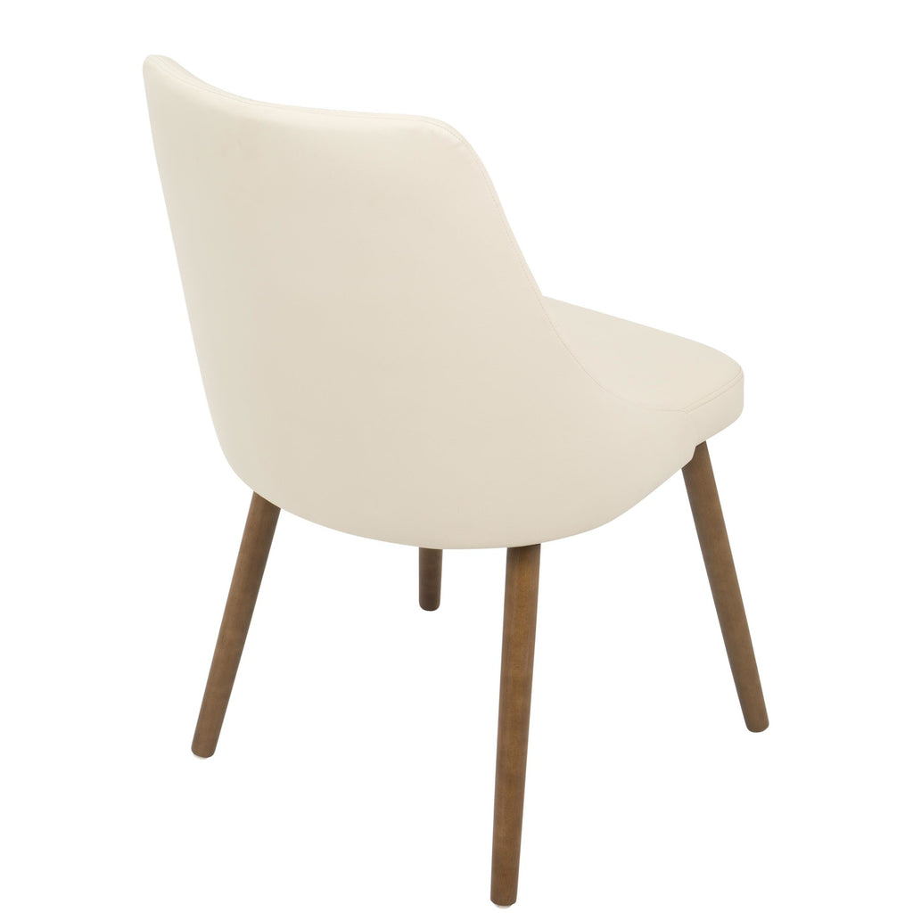 Giovanni Chair - Walnut Wood, Ivory Cream PU