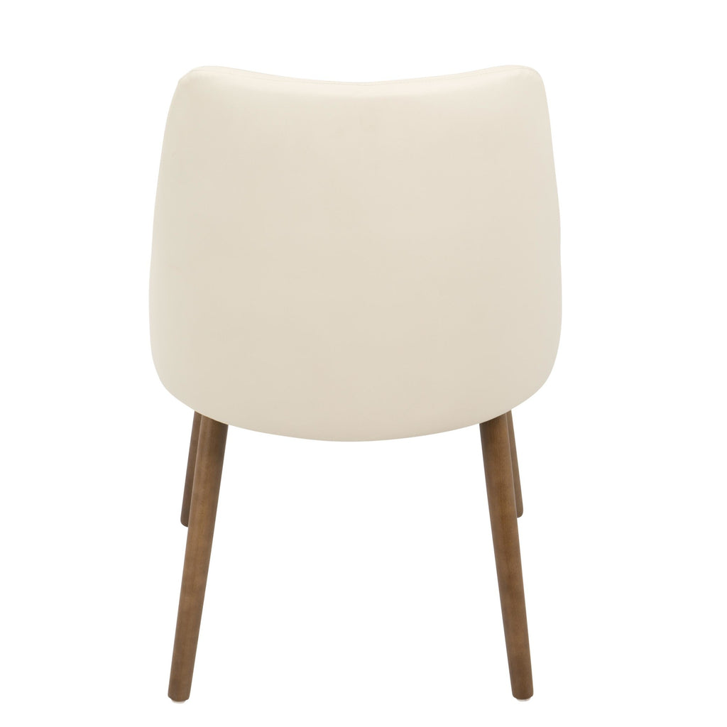 Giovanni Chair - Walnut Wood, Ivory Cream PU