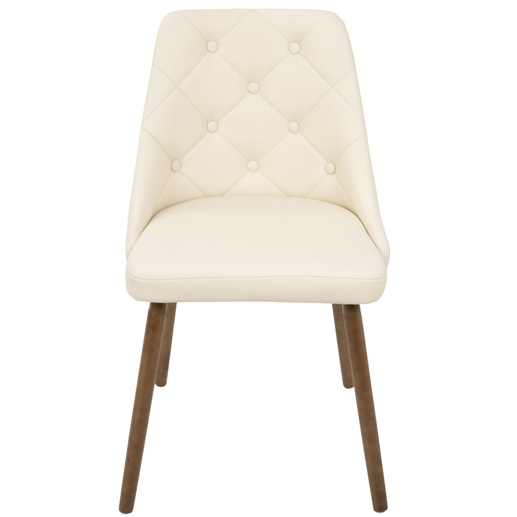 Giovanni Chair - Walnut Wood, Ivory Cream PU
