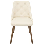 Giovanni Chair - Walnut Wood, Ivory Cream PU