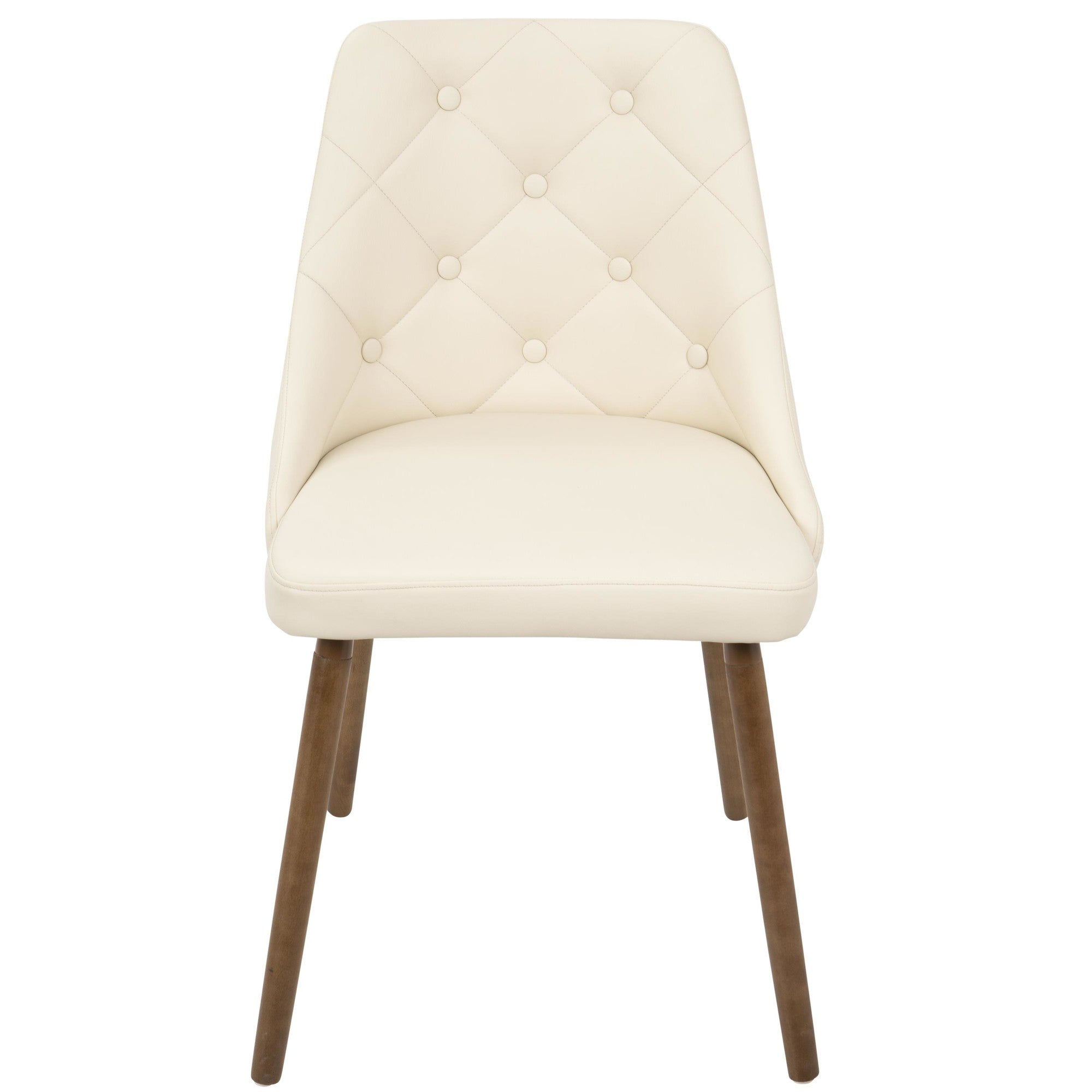 Giovanni Chair - Walnut Wood, Ivory Cream PU