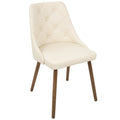 Giovanni Chair - Walnut Wood, Ivory Cream PU