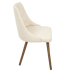 Giovanni Chair - Walnut Wood, Ivory Cream PU