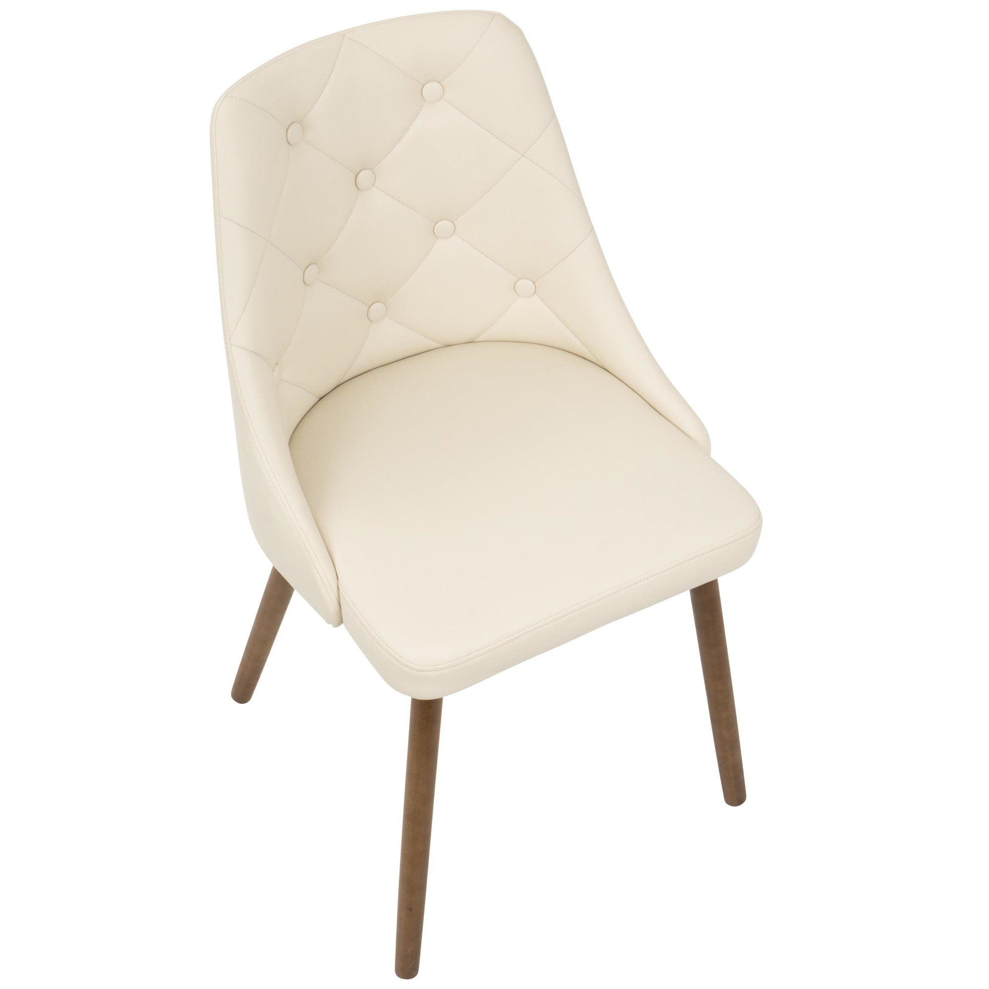 Giovanni Chair - Walnut Wood, Ivory Cream PU