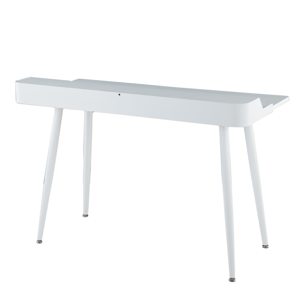 Harvey Desk - White Steel, White Wood, Natural Wood