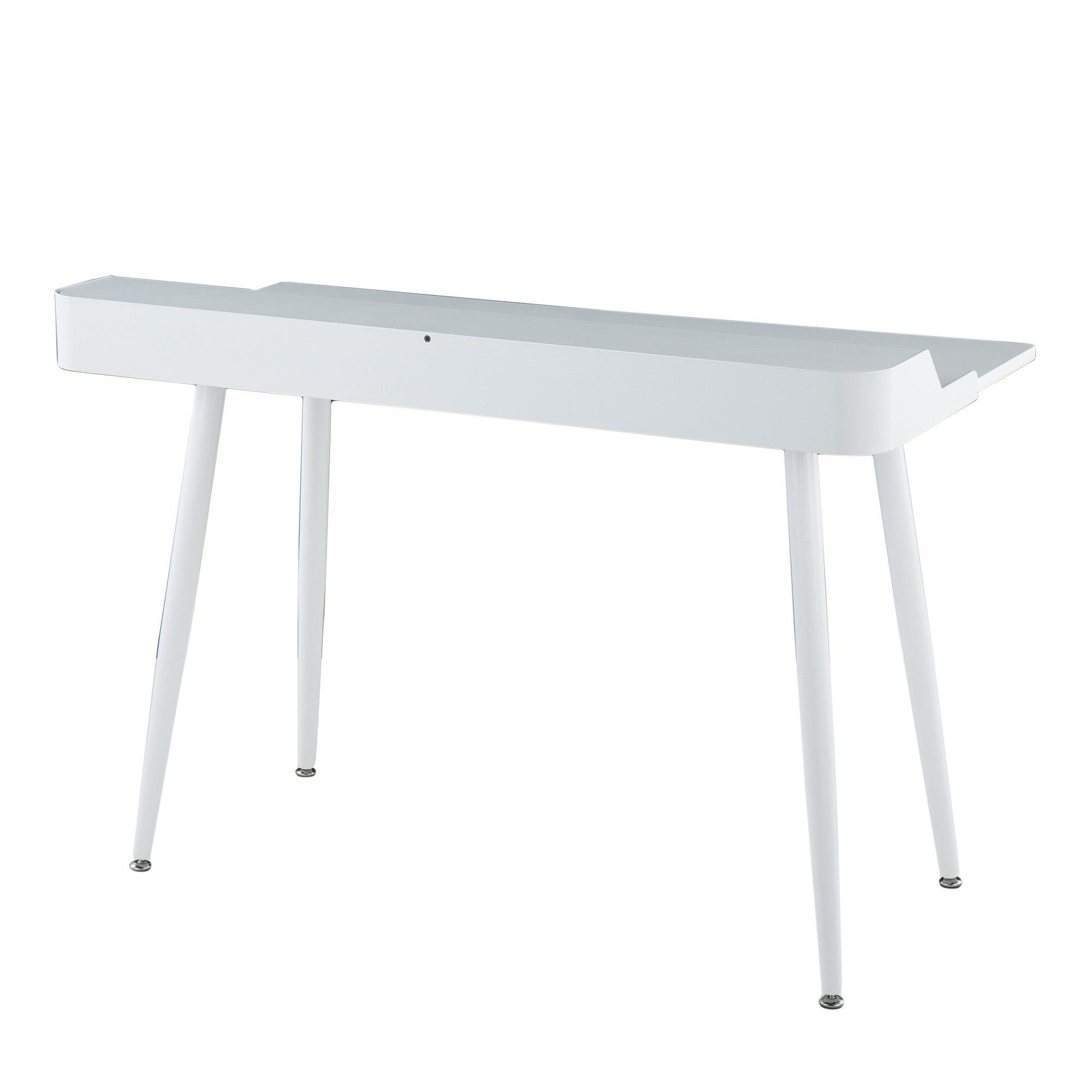 Harvey Desk - White Steel, White Wood, Natural Wood