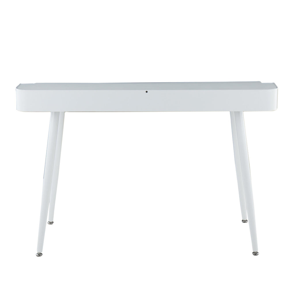 Harvey Desk - White Steel, White Wood, Natural Wood