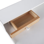 Harvey Desk - White Steel, White Wood, Natural Wood