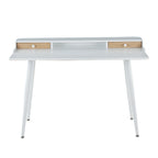 Harvey Desk - White Steel, White Wood, Natural Wood