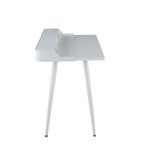 Harvey Desk - White Steel, White Wood, Natural Wood