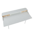 Harvey Desk - White Steel, White Wood, Natural Wood