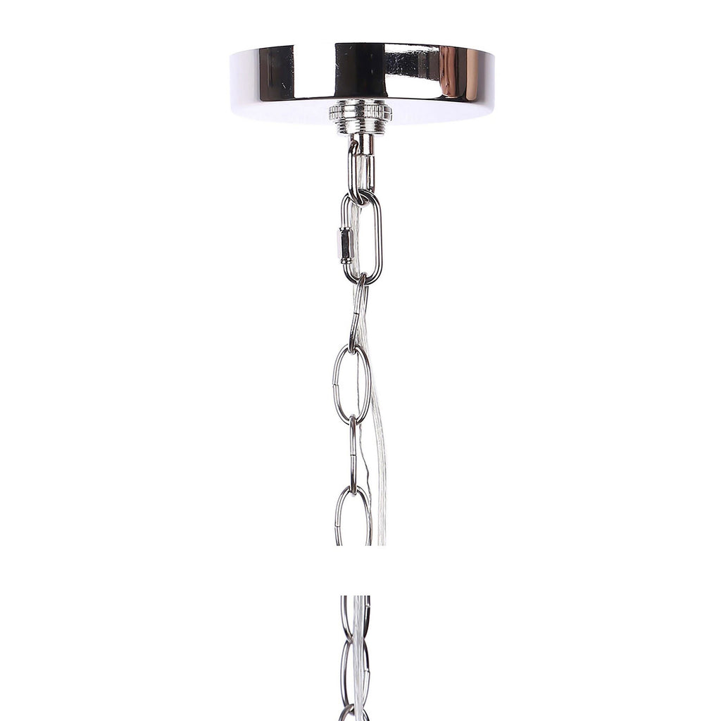 Crystal Globe 14.75" Metal Pendant Lamp - Chrome Metal, Clear Crystal