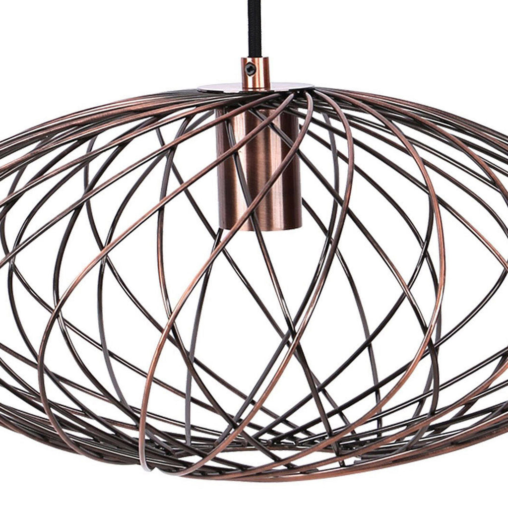 Linx Oval 7.5" Metal Pendant Lamp - Antique Copper Bronze