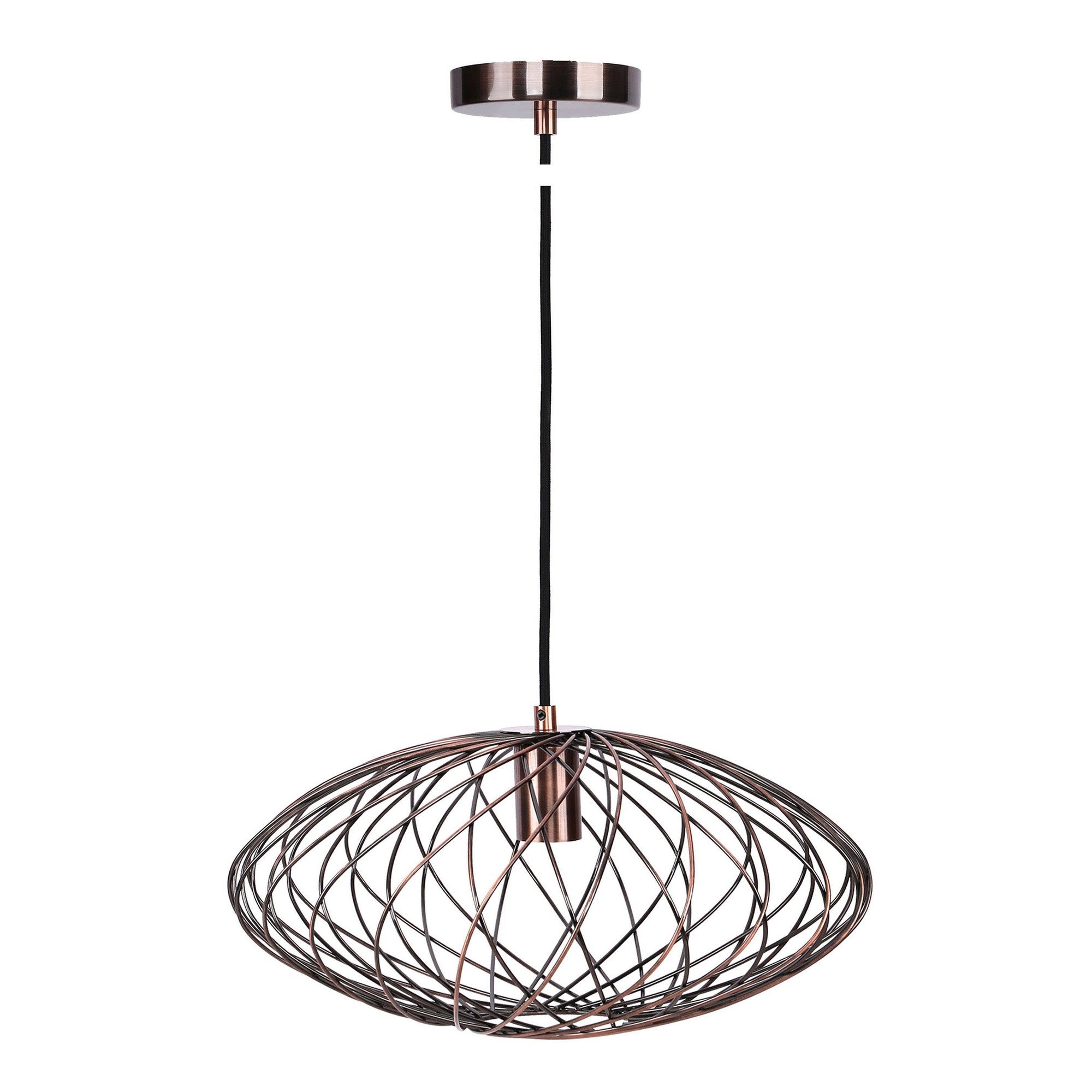 Linx Oval 7.5" Metal Pendant Lamp - Antique Copper Bronze
