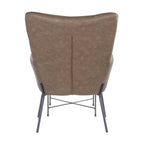 Izzy Lounge Chair + Ottoman Set - Black Metal, Espresso PU