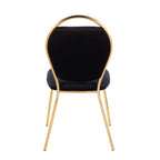 Keyhole Dining Chair - Set of 2 - Gold Metal, Black Velvet