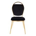 Keyhole Dining Chair - Set of 2 - Gold Metal, Black Velvet
