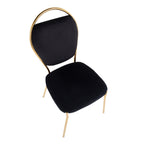 Keyhole Dining Chair - Set of 2 - Gold Metal, Black Velvet