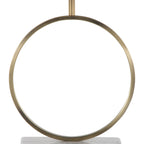 Moon Table Lamp - White Marble, Gold Metal, White Linen