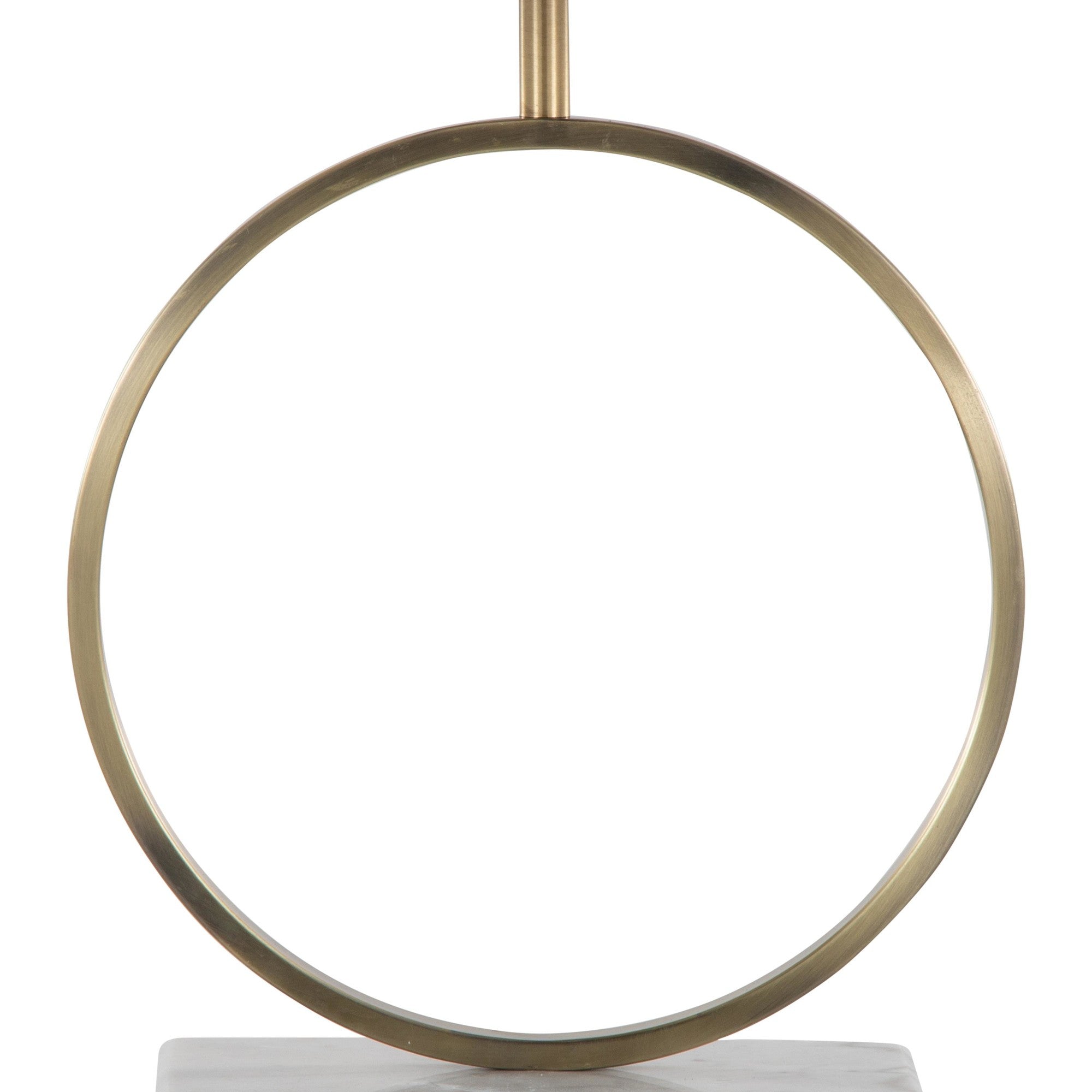 Moon Table Lamp - White Marble, Gold Metal, White Linen