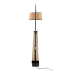 Robyn-salon Floor Lamp - Natural Wood, Black Metal, Natural Rattan
