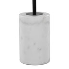 Symbol 66" Metal Floor Lamp With Side Table - Black Metal, White Marble, White Glass
