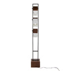 Bento 67" Metal Floor Lamp - Black Metal, Walnut Wood, White Shade