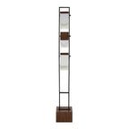 Bento 67" Metal Floor Lamp - Black Metal, Walnut Wood, White Shade