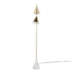 Cone 65" Metal Floor Lamp - Gold Metal, White Faux Marble