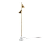 Cone 65" Metal Floor Lamp - Gold Metal, White Faux Marble