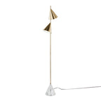 Cone 65" Metal Floor Lamp - Gold Metal, White Faux Marble
