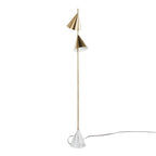 Cone 65" Metal Floor Lamp - Gold Metal, White Faux Marble