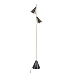Cone 65" Metal Floor Lamp - Plated Nickel, Black Faux Marble