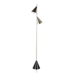 Cone 65" Metal Floor Lamp - Plated Nickel, Black Faux Marble