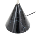 Cone 65" Metal Floor Lamp - Plated Nickel, Black Faux Marble