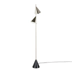 Cone 65" Metal Floor Lamp - Plated Nickel, Black Faux Marble